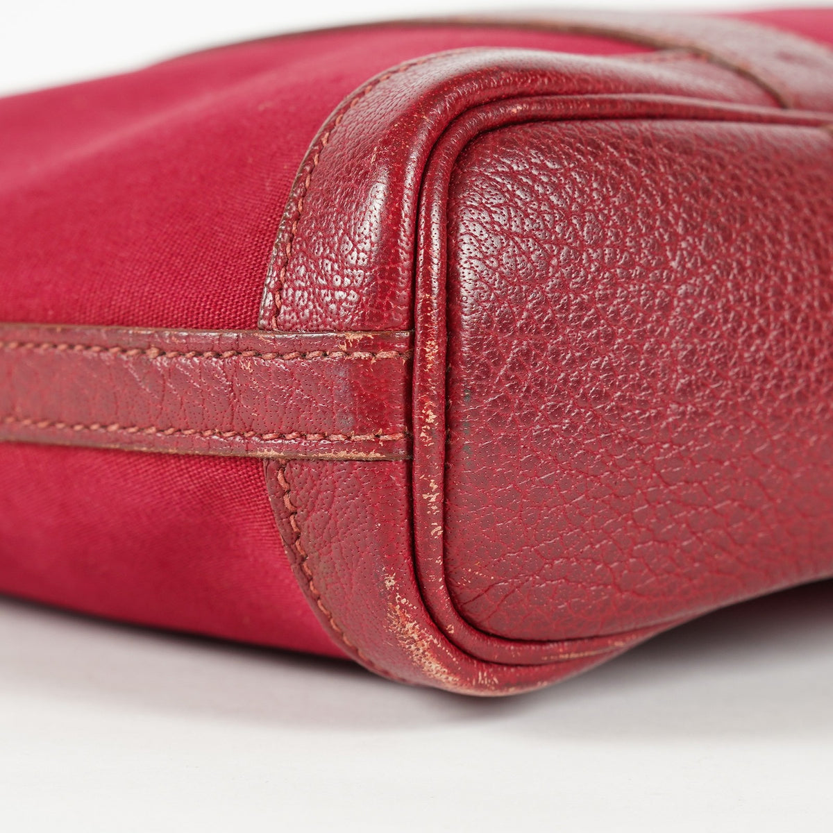 Hermes Garden File PM Red Leather Tote Shoulder Bag Used Auth 09E043410011
