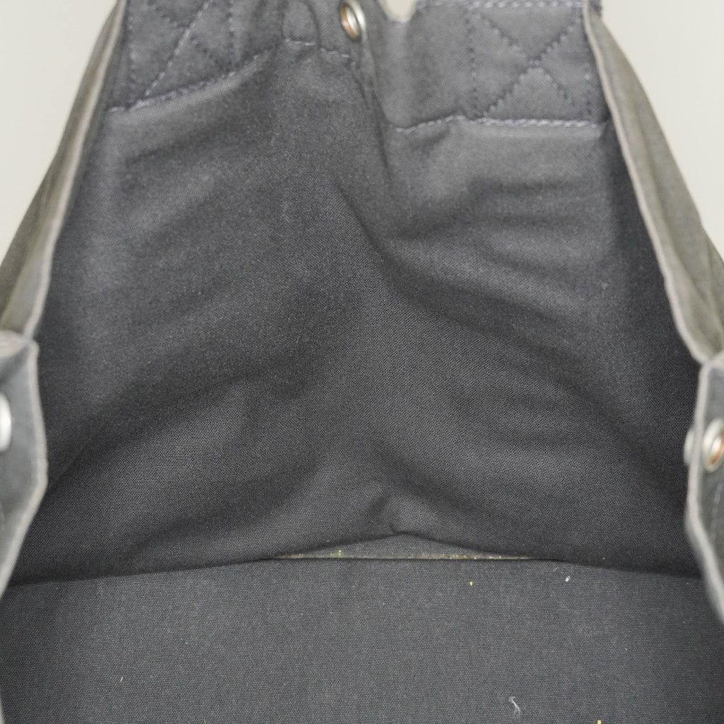 Hermes Fourre Tout MM Gray Toile Canvas Tote Bag Silver Used Vintage 08E15825012