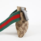 Gucci GG Canvas Belt Bag Beige Waist Bum Bag Leather Trim Used 08E183630027