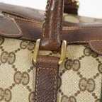Gucci Vintage GG Supreme Sherry Line Mini Boston Bag Beige Leather 07E052640017