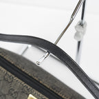 Gucci GG Canvas Boat Pochette Accessory Pouch Bag Gray Black Used 08E012530012