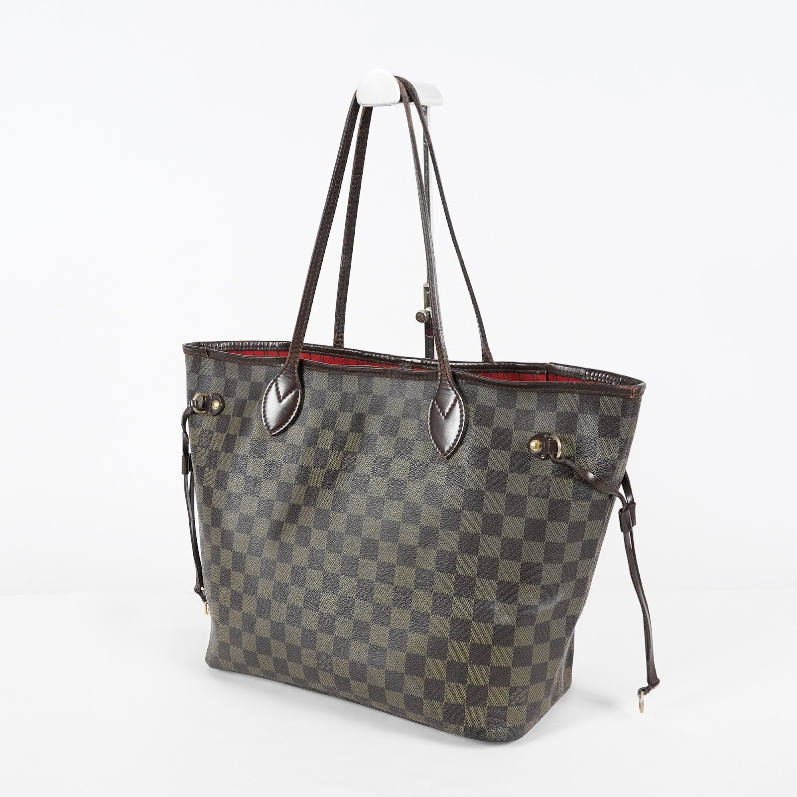 Louis Vuitton Neverfull MM N51105 Damier Ebene Brown Tote Bag Used 07E133960027