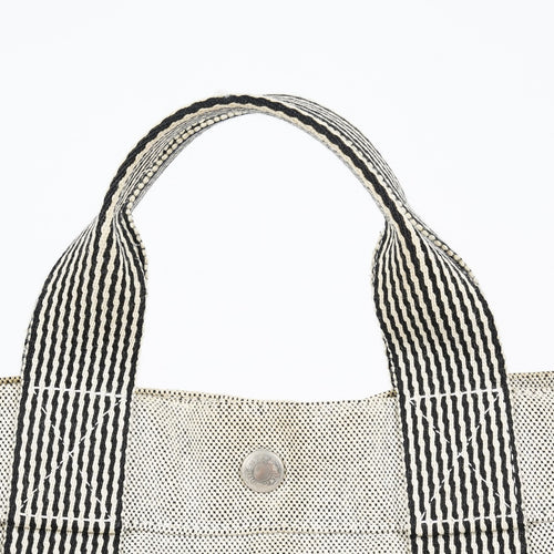 Auth Hermes Fourre-Tout MM Gray Canvas Tote Hand Bag Vintage Used 07E27825005