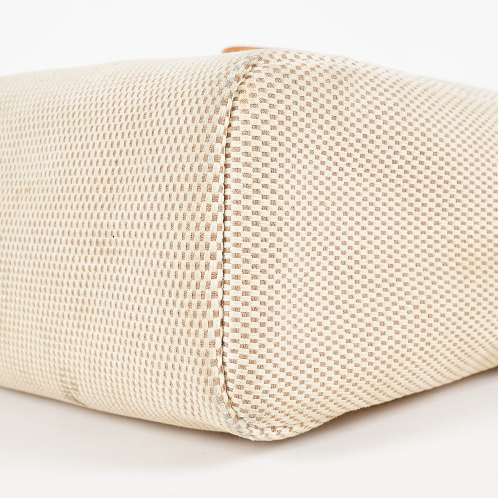 Hermes Herbag MM Toile Canvas Leather Beige 2way Handbag Bag 07E364950012