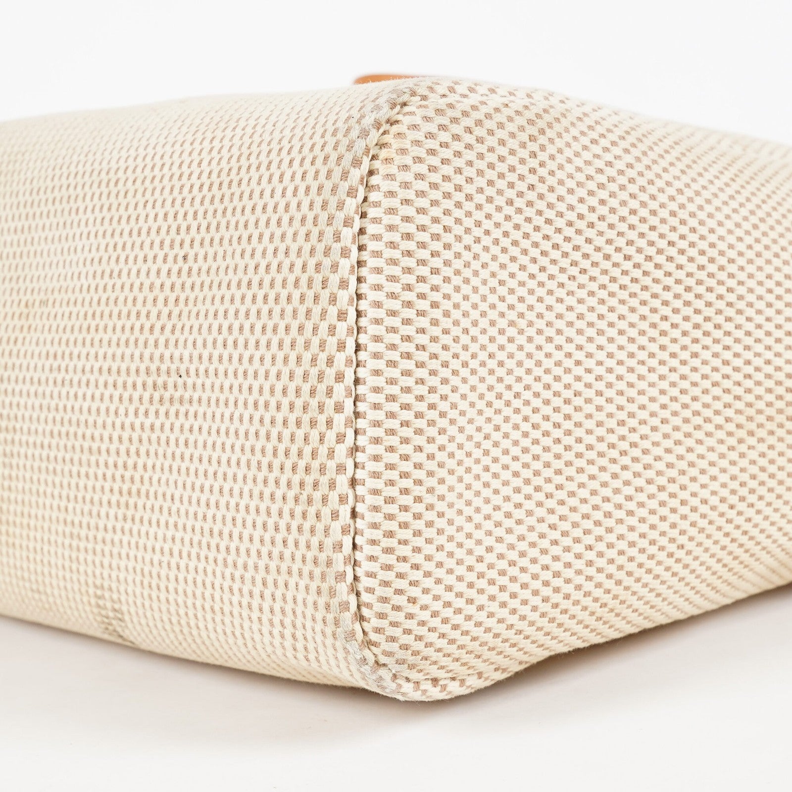 Hermes Herbag MM Toile Canvas Leather Beige 2way Handbag Bag 07E364950012