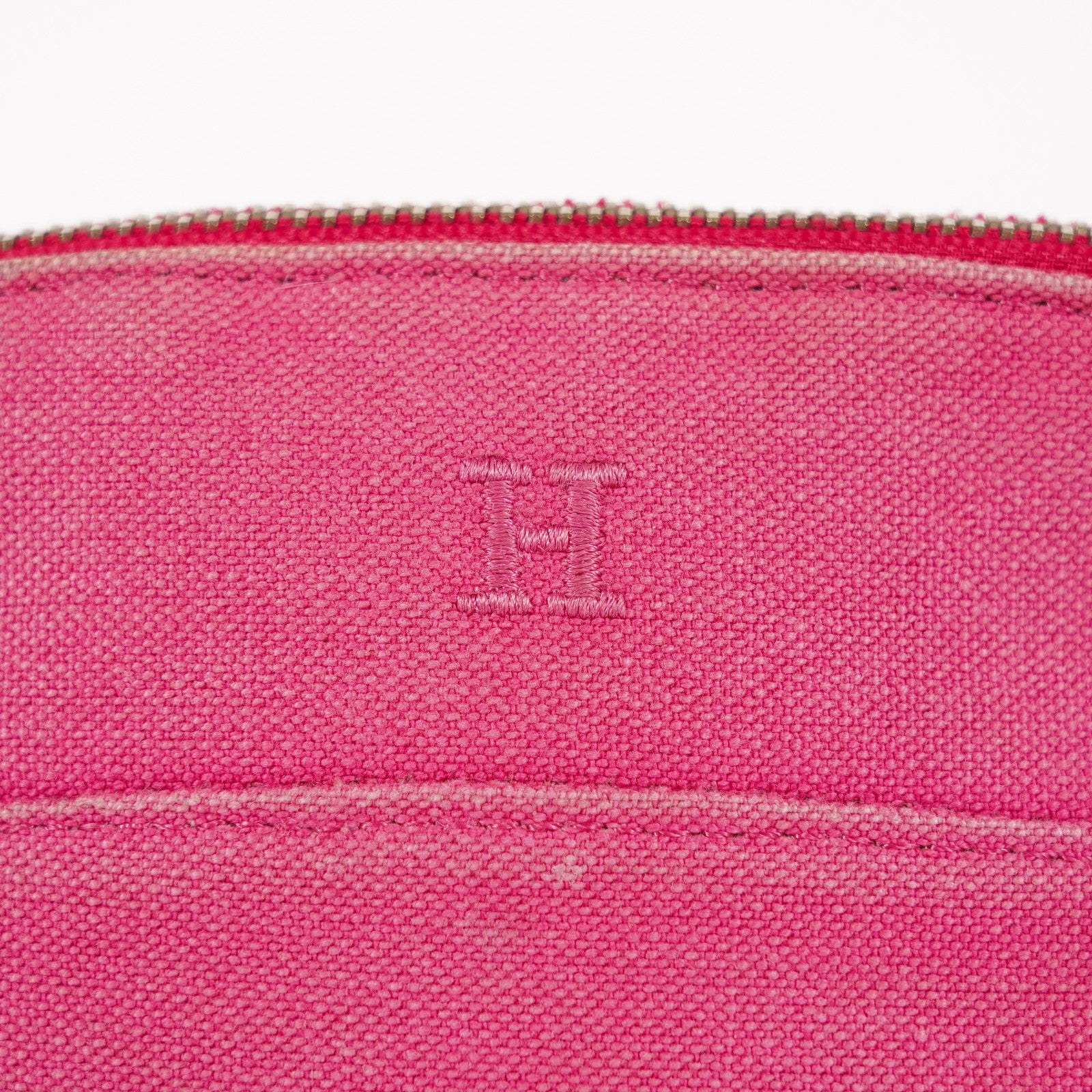 Hermes Bolide Pouch Mini Mini Pink Canvas Leather Used 07E27825001