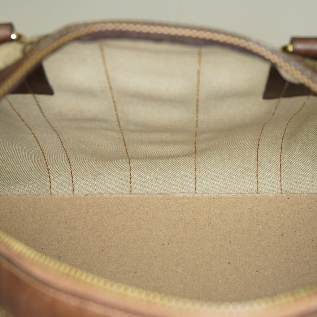 Gucci Vintage GG Supreme Sherry Line Mini Boston Bag Beige Leather 07E052640017