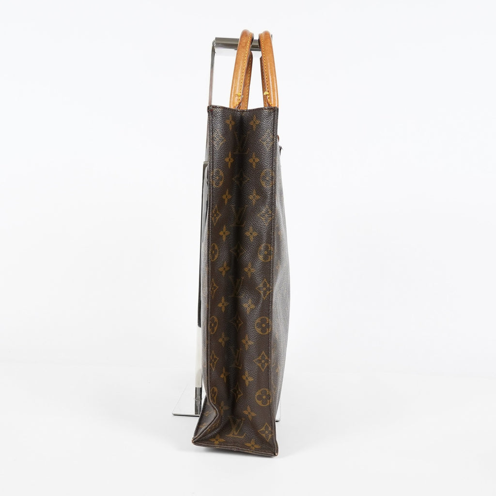 Louis Vuitton Sac Plat M51140 Monogram Brown Tote Bag Used Vintage 07E052310019