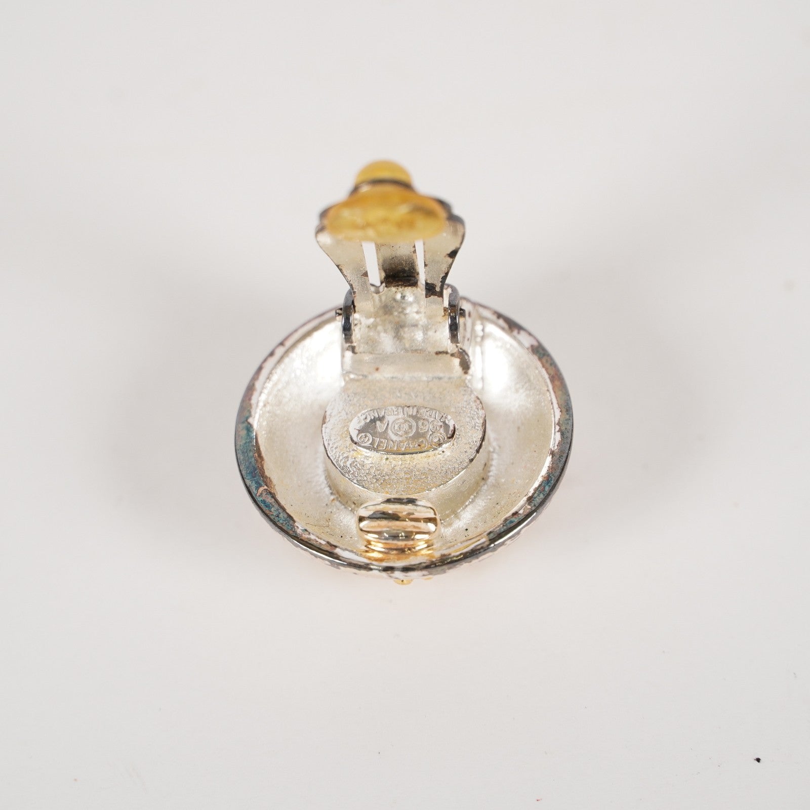 CHANEL Earrings Coco Mark CC Gold Tone Logo Medal Round Coin 05E601870016