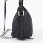 GUCCI GG Canvas Boat Pochette Shoulder Bag 22cm Black Vintage Used 08E172090010