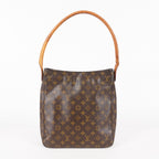LOUIS VUITTON Looping GM Shoulder Bag Monogram Leather Brown M51145 05E053465029