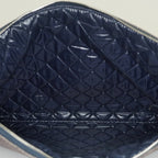 CHANEL Deauville Canvas Clutch Bag Pouch CC Logo Dark Brown Used 07A144118424