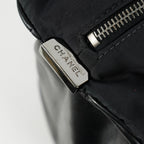 Chanel Chocolate Bar Nylon Mini Boston Bag 35cm Black Silver HW 07E314180008