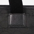 Gucci Black Nylon & Leather Tote Bag Purse With Zipper GG Monogram XY157
