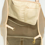 COACH handbag gold beige leather Simple design With  long strap  Tariff included