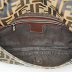 FENDI Zucca Mamma Baguette Shoulder Bag Canvas Leather Brown 02E0214410018