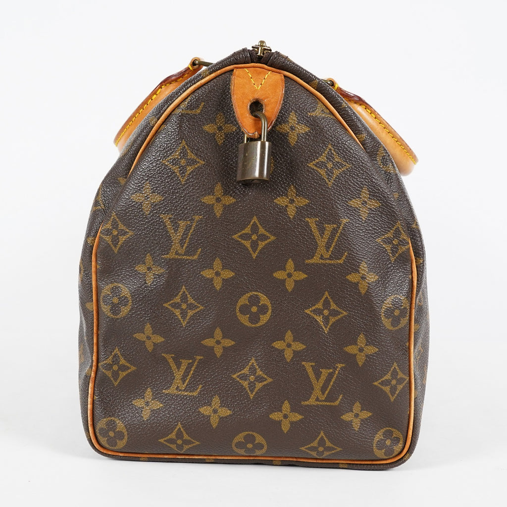 Louis Vuitton Speedy 35 M41107 Monogram Brown Hand Bag Used Vintage 07E076710016