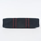 HERMÈS Paris Fourre Tout MM Black Red Cotton Canvas Tote Hand Bag 04A05825007