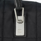 Chanel Chocolate Bar Nylon Mini Boston Bag 35cm Black Silver HW 07E314180008