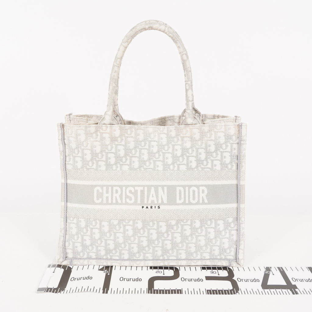 Christian Dior Book Tote Toile de Jouy Beige Gray Canvas Bag used 02E207260003