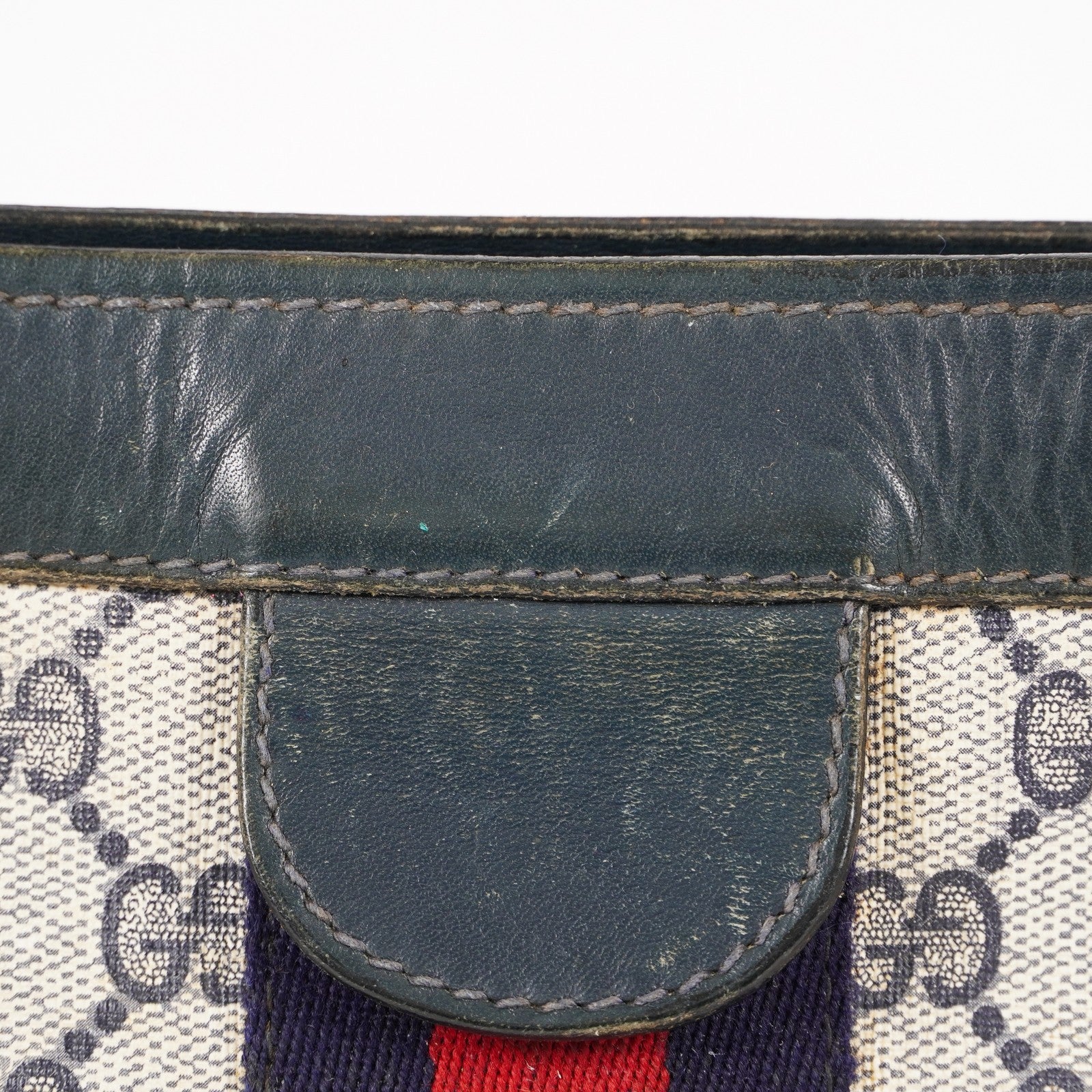 VINTAGE GUCCI Clutch Bag GG Sherry Line Navy 05M02846425