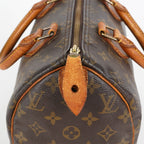 Louis Vuitton Monogram Speedy 25 Brown Coated Canvas M41528 Vintage 07E425830012