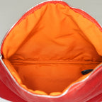 Hermes Bolide Pouch 27 Red Canvas Leather Trim Zip Cosmetic Bag Used 08E26825007