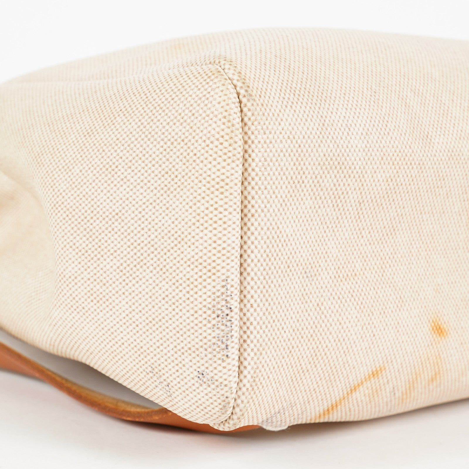 Hermes Herbag Ado PM Backpack Beige Canvas Leather 2way Bag Used 07E404730012