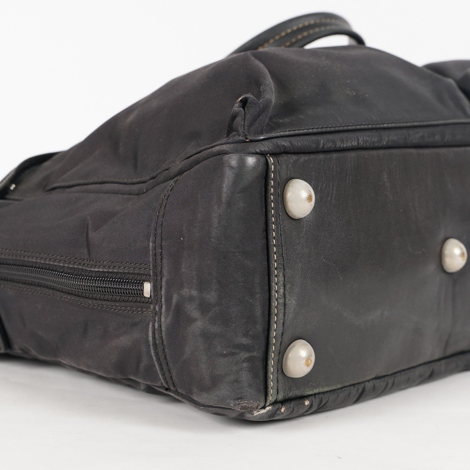 Coach Varick Briefcase Business Bag Brown Nylon Leather Tablet Laptop XY90