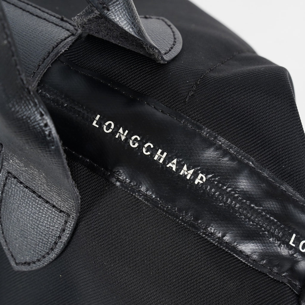 Longchamp Le Pliage 2Way Top Handle Bag 28cm Black Nylon Used 08E141320007