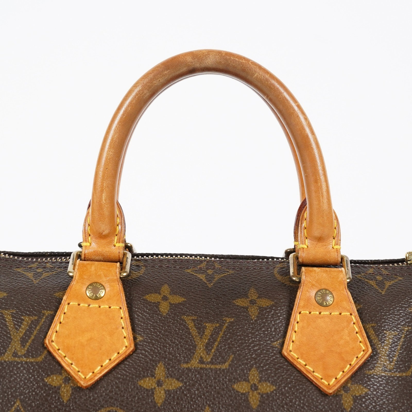 Louis Vuitton Monogram Speedy 25 Handbag M41528 Brown Vintage Used 07E037150029