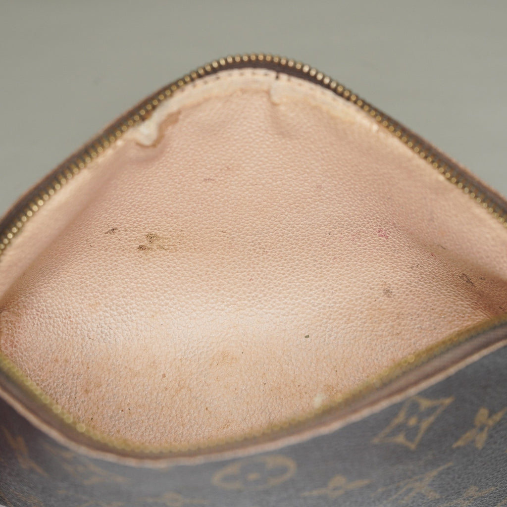 Louis Vuitton M47515 Pochette Cosmetique Monogram Brown Canvas Used 08A07715003