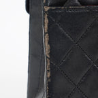 Chanel Matelasse Half Moon Flap Bag 25cm Black Quilted Chain Used 08E0717270006