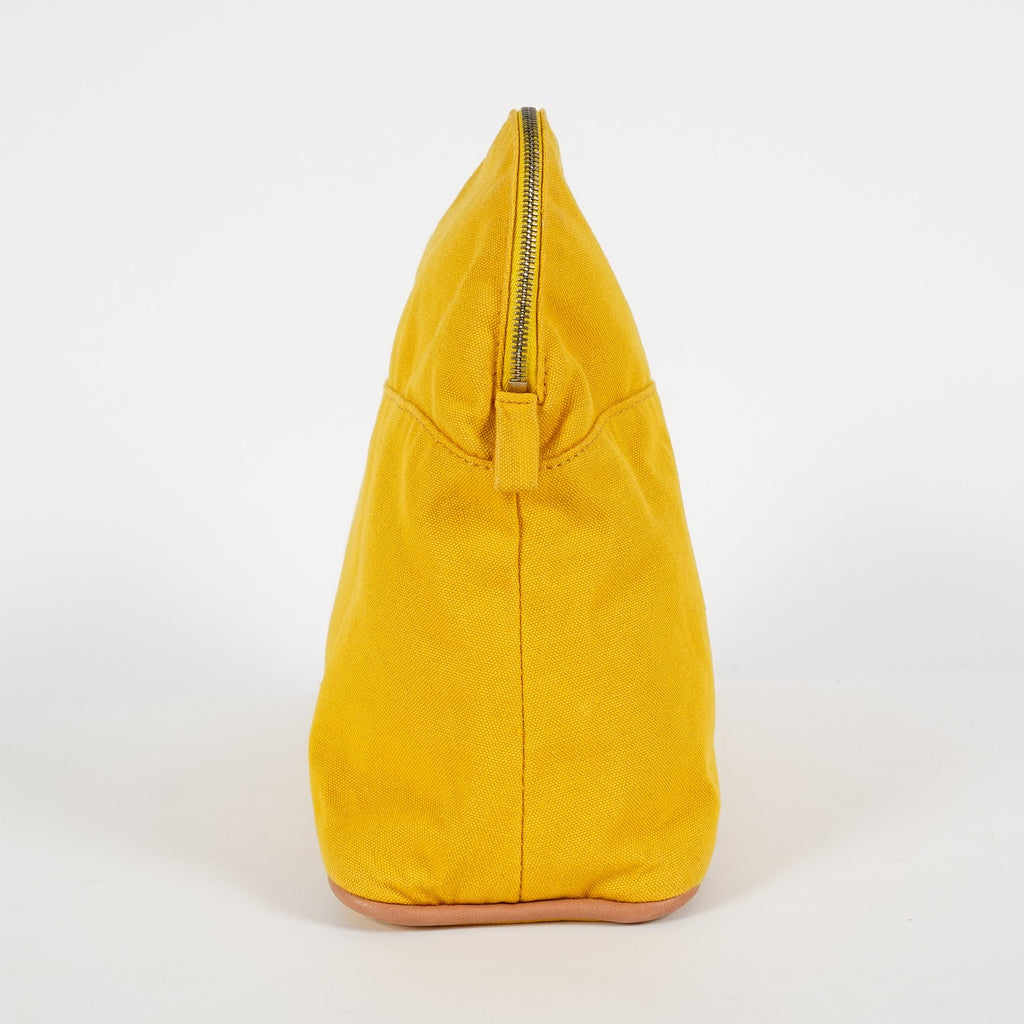 Hermes Bolide Pouch 27 Yellow Canvas Case Accessory Pouch Used 08E08715024