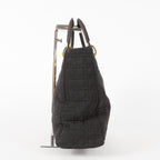 Dior Lady Dior Cannage Nylon Gold Hardware Charm Handbag Black 12E323410027