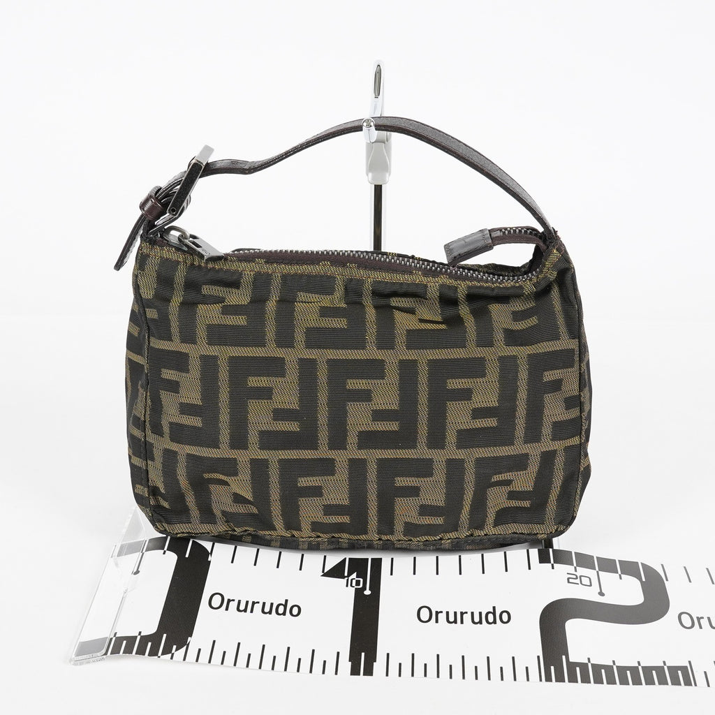Fendi Zucca Accessory Pouch Shoulder Bag Brown Canvas Used 08E092420008