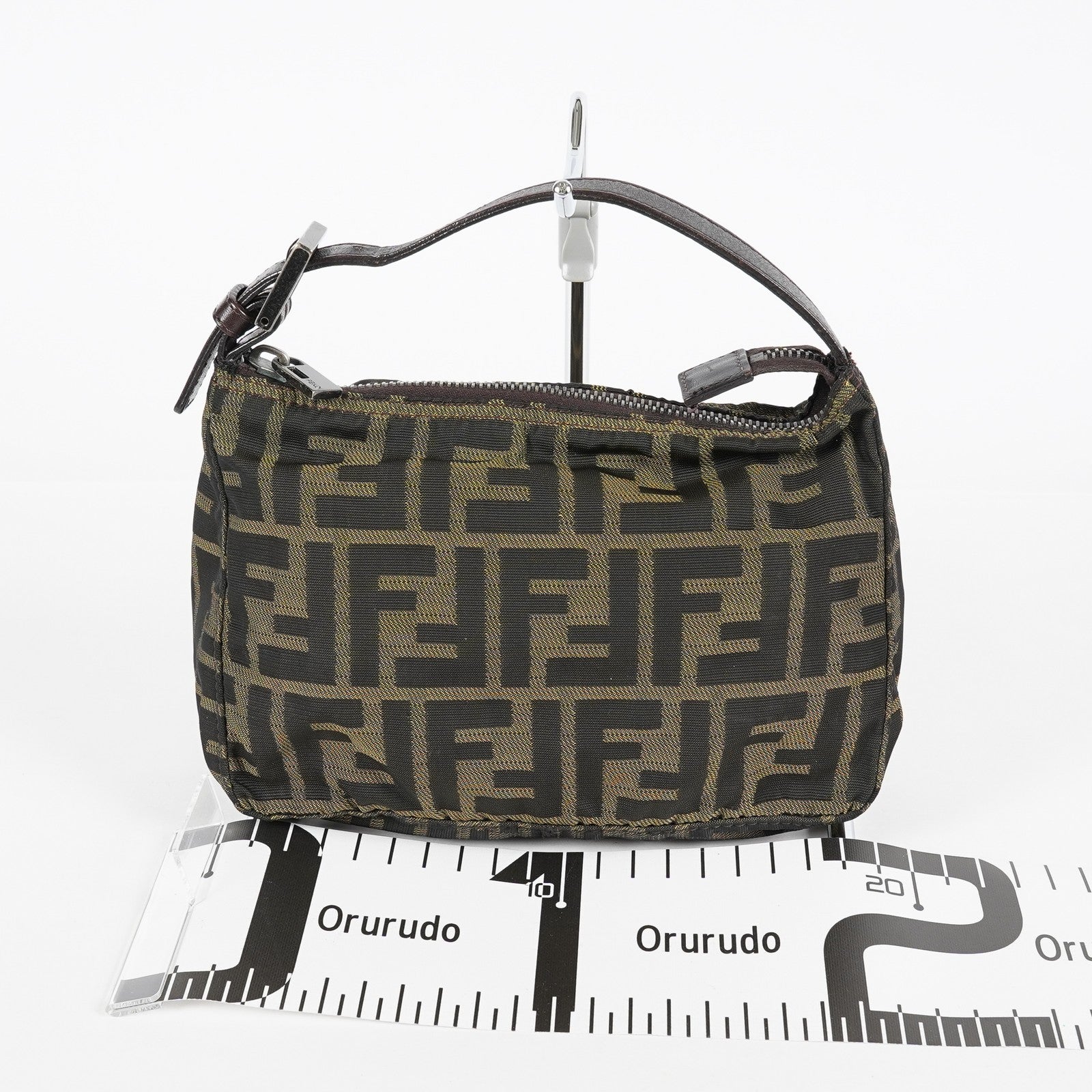 Fendi Zucca Accessory Pouch Shoulder Bag Brown Canvas Used 08E092420008