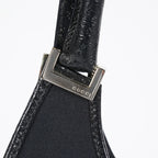 Gucci Jackie Vintage Handbag Shoulder Bag 30cm Black Canvas Leather 07E153190009