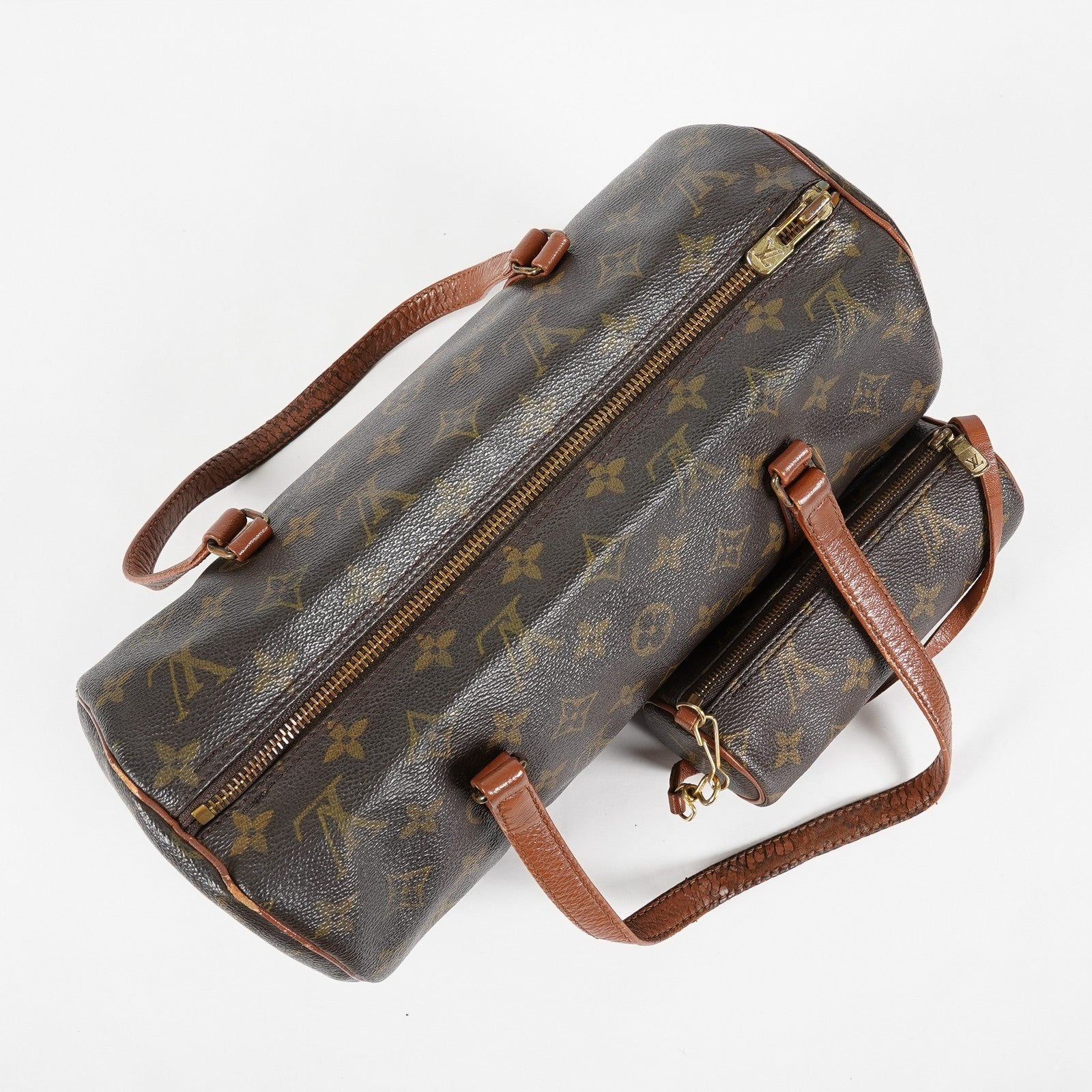 Louis Vuitton Papillon 30 Used Monogram Brown Canvas Handbag M51385 07E455390012
