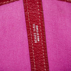 Hermes Garden File PM Red Leather Tote Shoulder Bag Used Auth 09E043410011