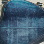 Gucci Vintage GG Supreme Sherry Web Mini Boston Bag Navy Leather 07E043410017