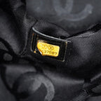 CHANEL CC Logo Tote Bag 40cm Black Leather Silver Hardware Used 07E1711440027