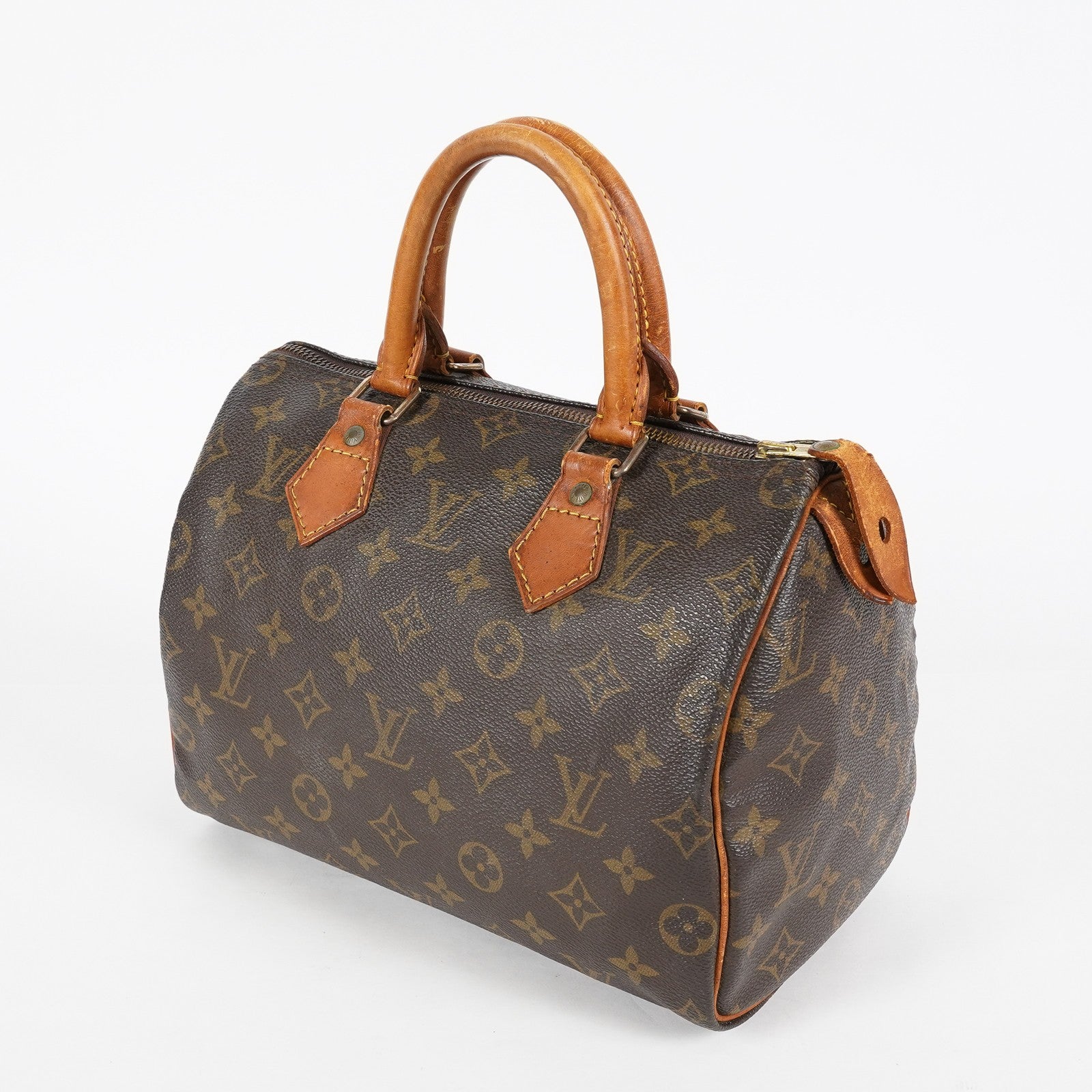 Louis Vuitton Monogram Speedy 25 Brown Coated Canvas M41528 Vintage 07E425830012