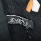 HERMES Fourre Tout PM Black Grey Canvas Hand Tote Bag Used Vintage 08M05566517