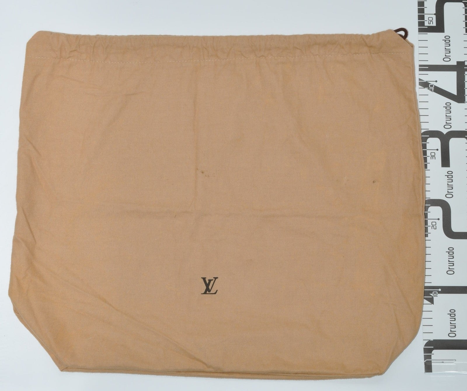 Louis Vuitton Dust Bag Storage Pouch Drawstring Beige LV Logo Authentic 42x45