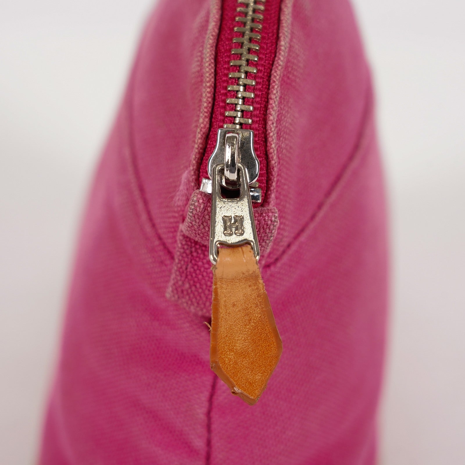 Hermes Bolide Pouch Mini Mini Pink Canvas Leather Used 07E27825001