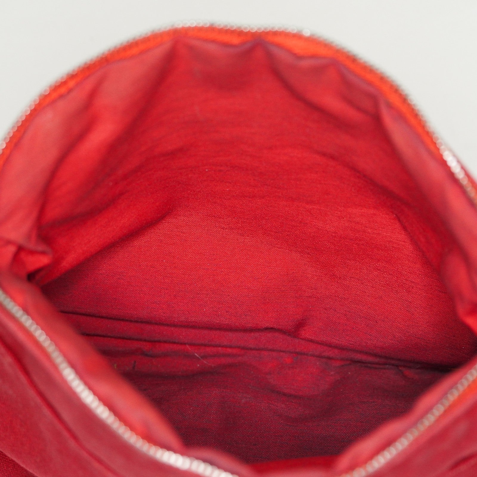 Hermes Bolide Pouch 20 Red Canvas Leather Trim Cosmetic Pouch Used 08E04605008