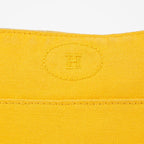 Hermes Bolide Pouch 23 Yellow Canvas Leather Trim Zip Pouch Bag Used 08E33825007