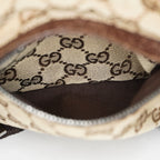 Gucci GG Canvas Waist Bag Belt Bag Beige Brown Leather Used Vintage 08A132516803