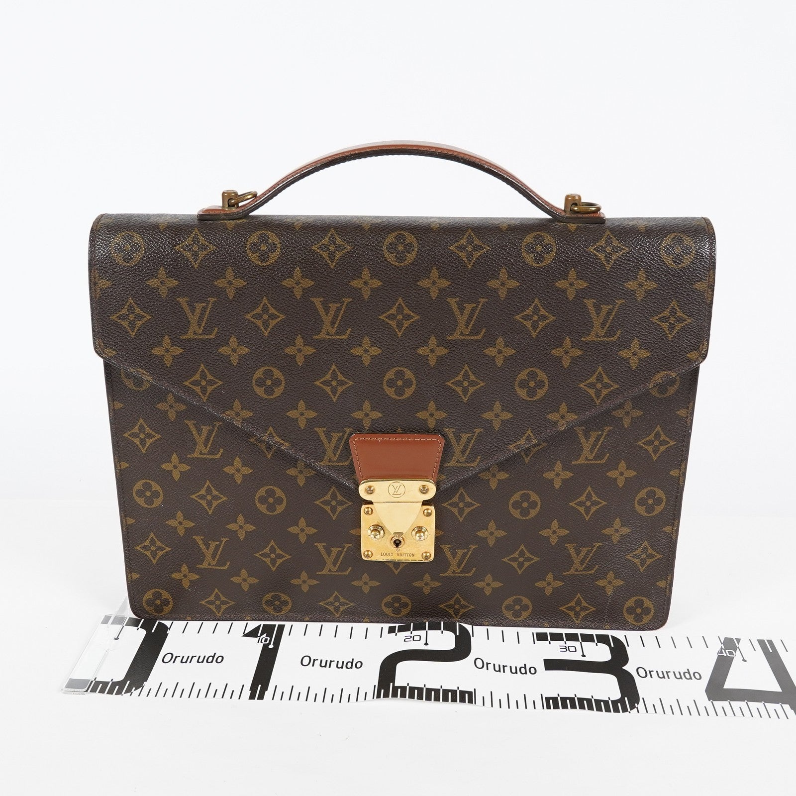 Louis Vuitton M53331 Monogram Briefcase Business Bag Brown Vintage 08A011944803